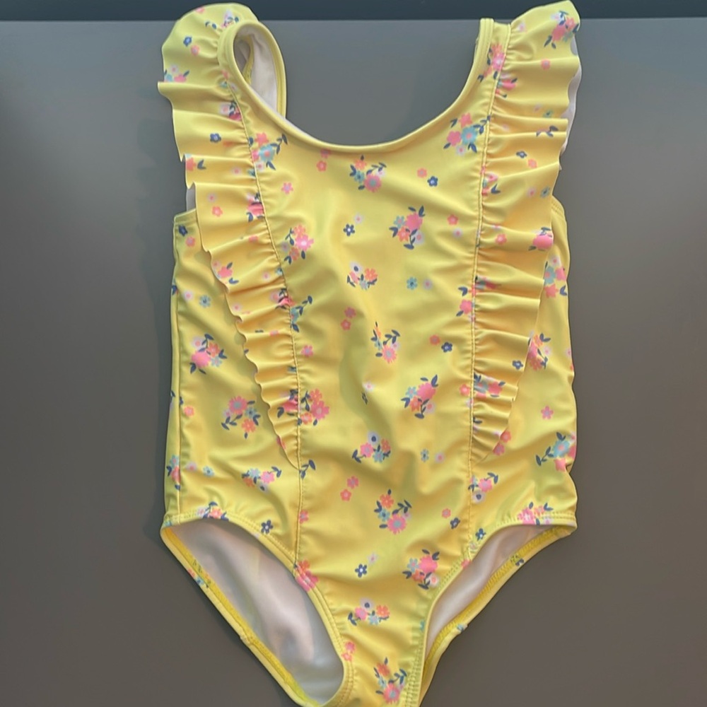 Toddler girl swimsuit, brand new, no tags, ruffles front and back